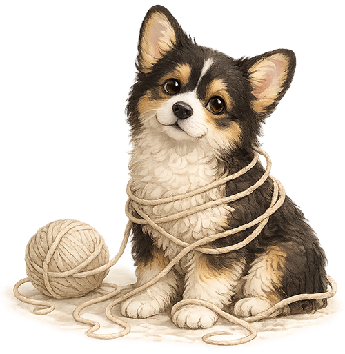 PC-Corgi-in-wol-vilt
